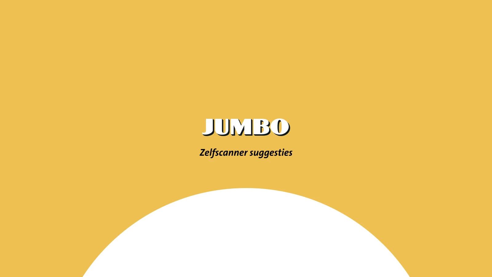 Jumbo logo + 'Zelfscan suggesties'.
